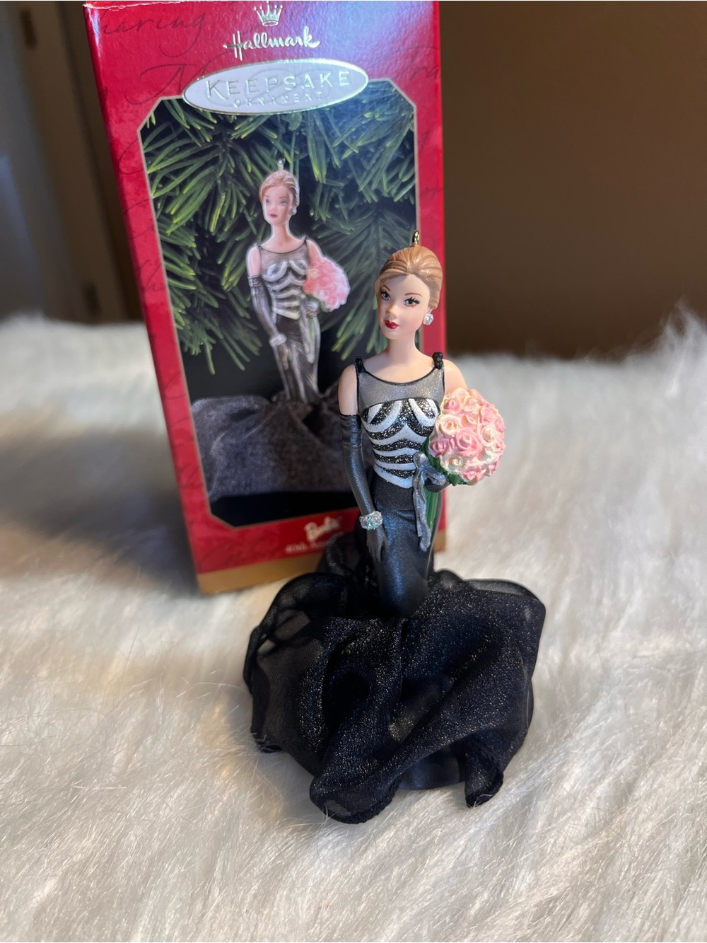 Hallmark Black and Pink Prom Figurine Ornament
